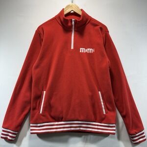 M&M Jacket Womens's M Pullover Mock Neck 1/4 Zip Red